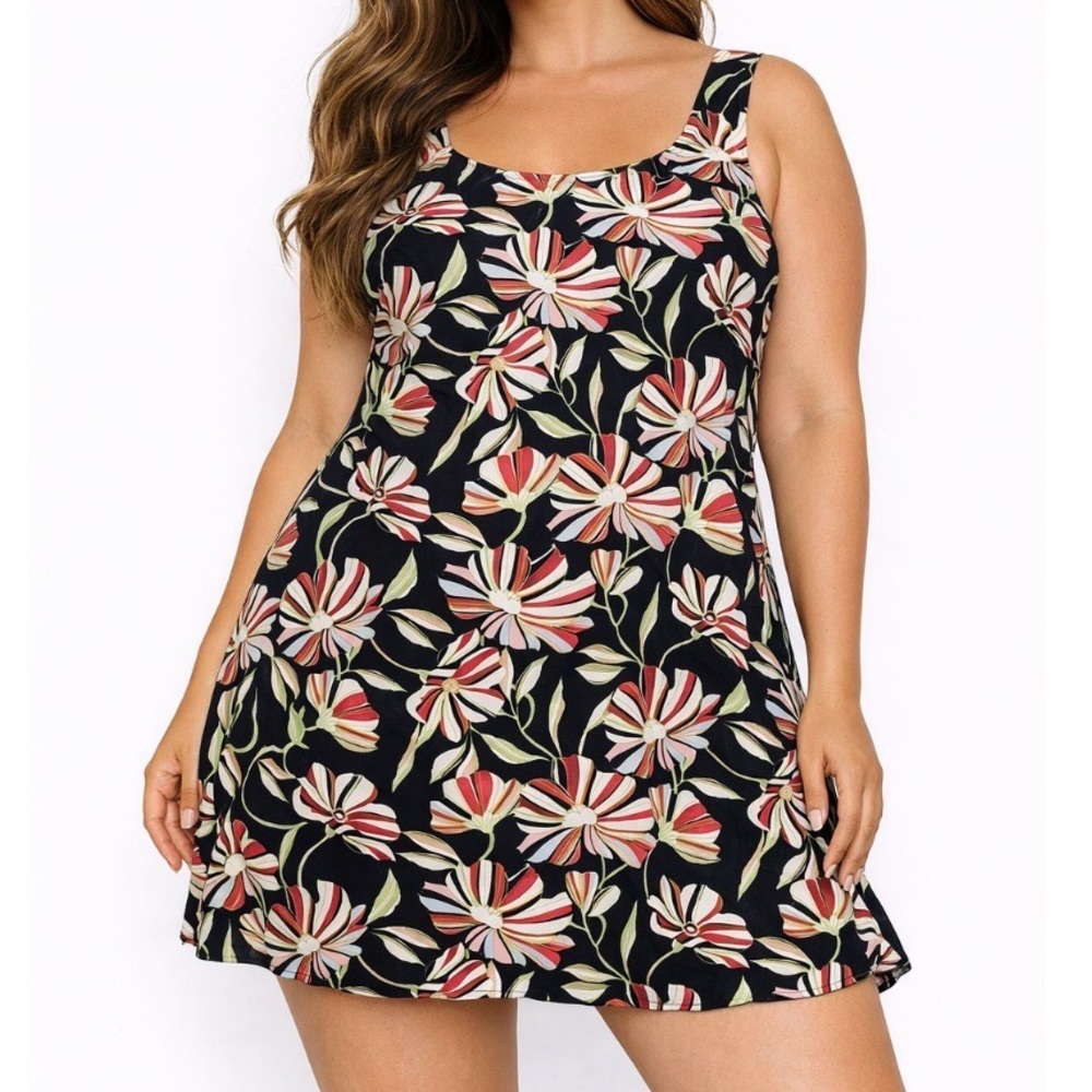NY Collection floral print sleeveless blouse tank summer top SZ 1X